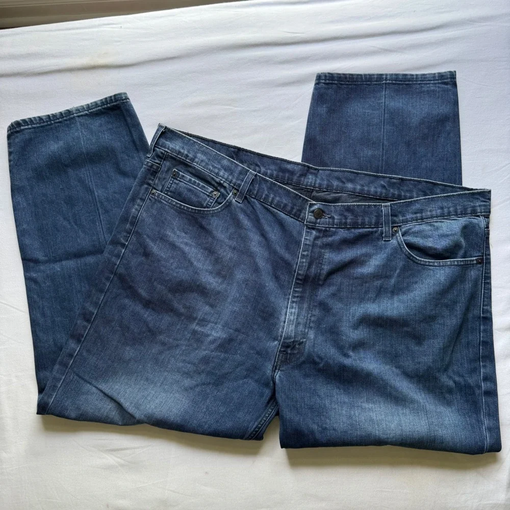 Levis 550 Relaxed Fit Dark Wash Indigo Denim Jeans Mens 48x30 Holiday Casual